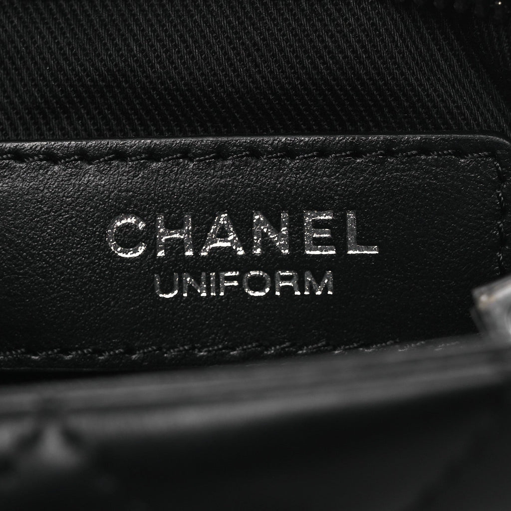 Lambskin Quilted Uniform Crossbody Bag Black