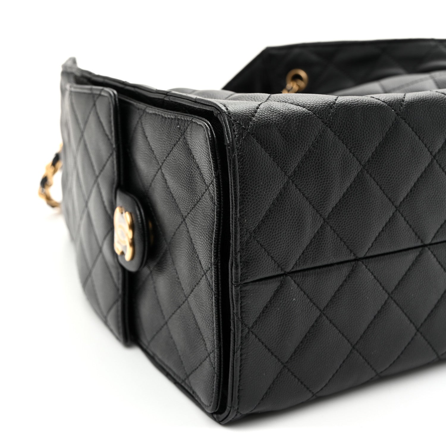 Caviar Quilted Medium Chanel 25 Handbag Black