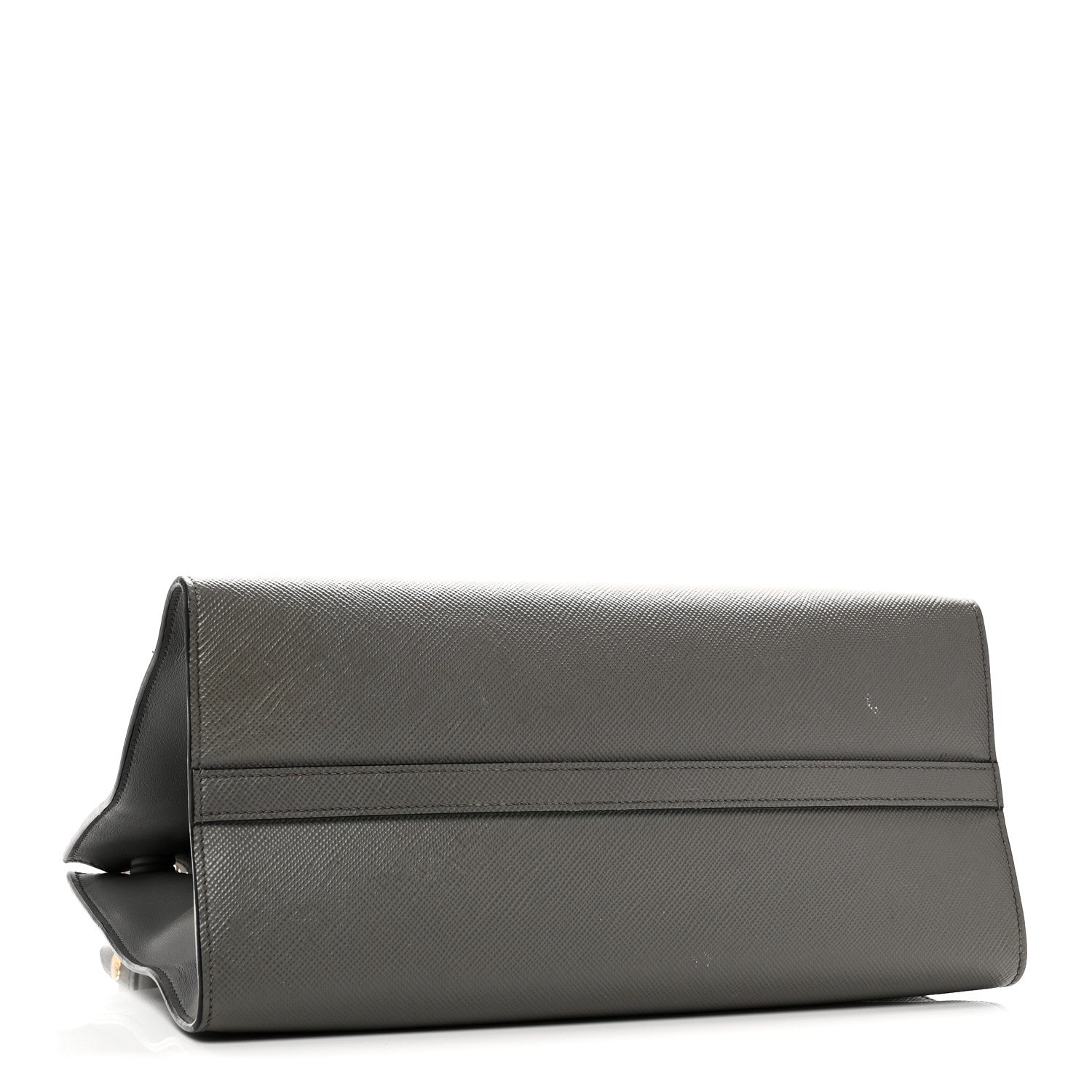 Saffiano Cuir Calfskin Medium Monochrome Top Handle Tote Ardesia