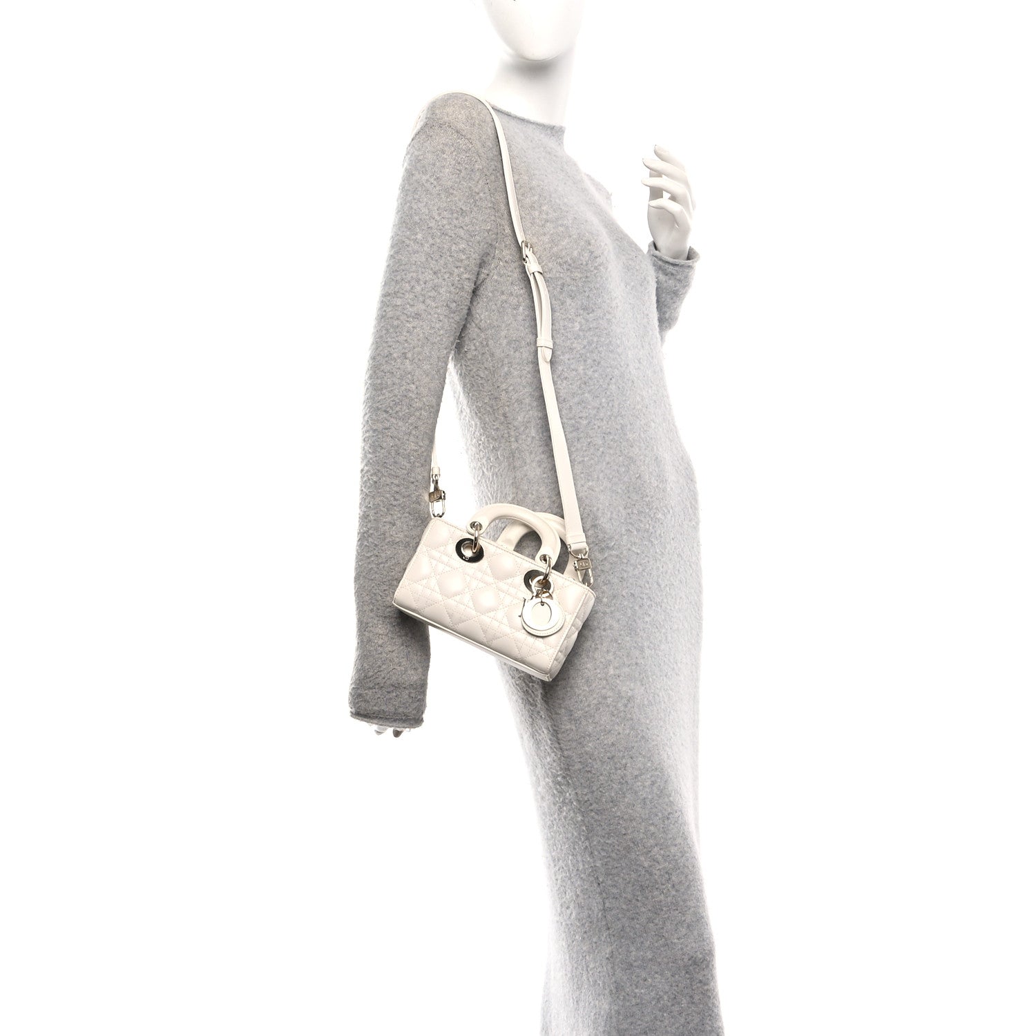 Lambskin Cannage Dioramour Micro Lady D-Joy Latte