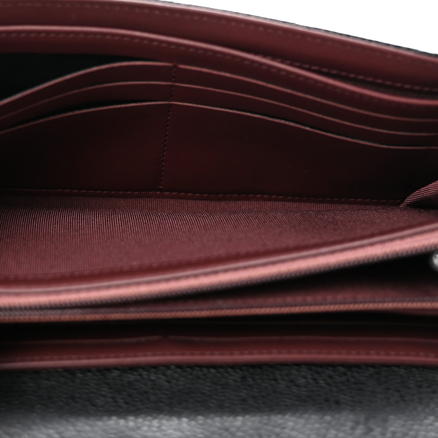 Caviar Quilted Large Gusset Flap Wallet Black