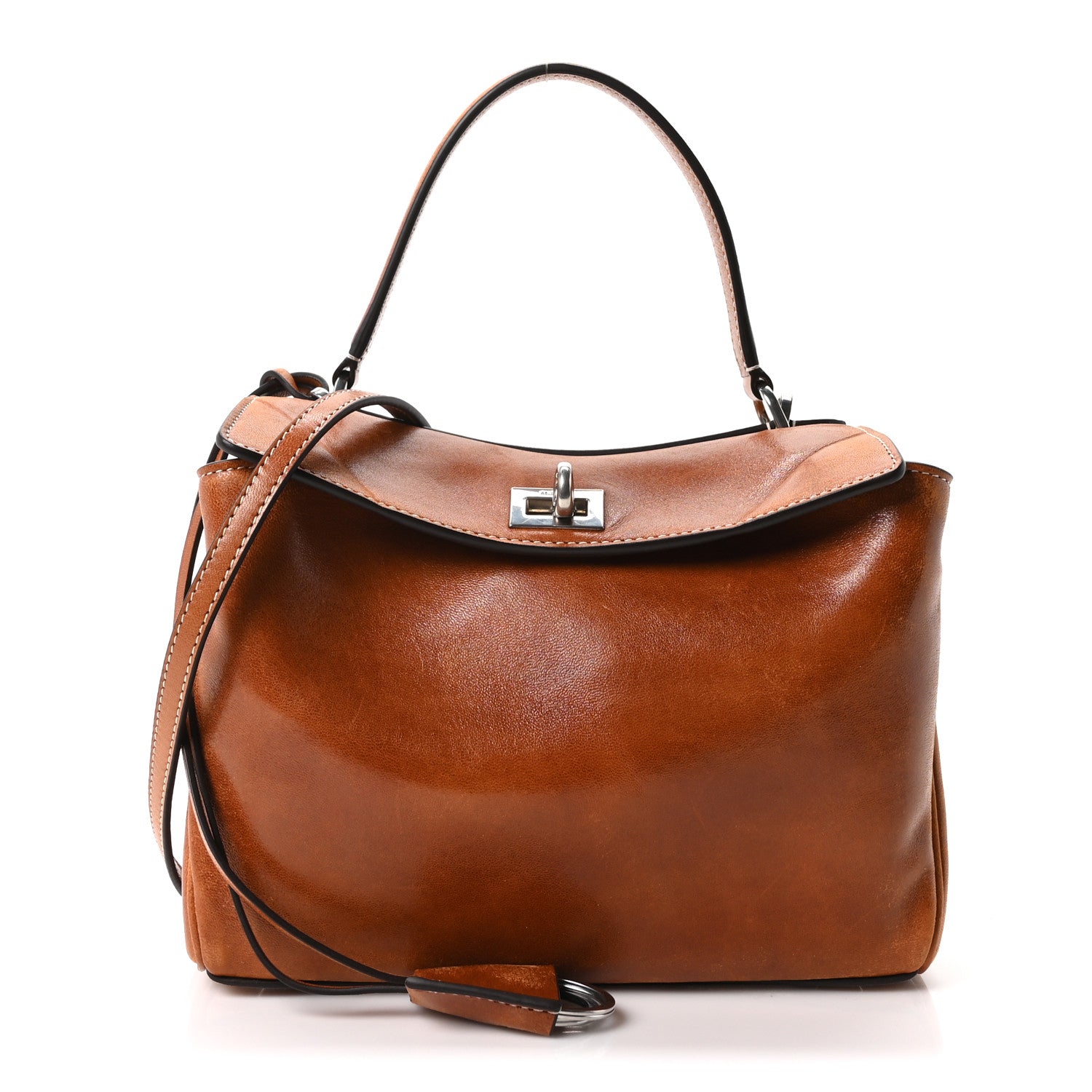 Vegetable Tanned Lambskin Mini Rodeo Top Handle Handbag Tan Cowboy