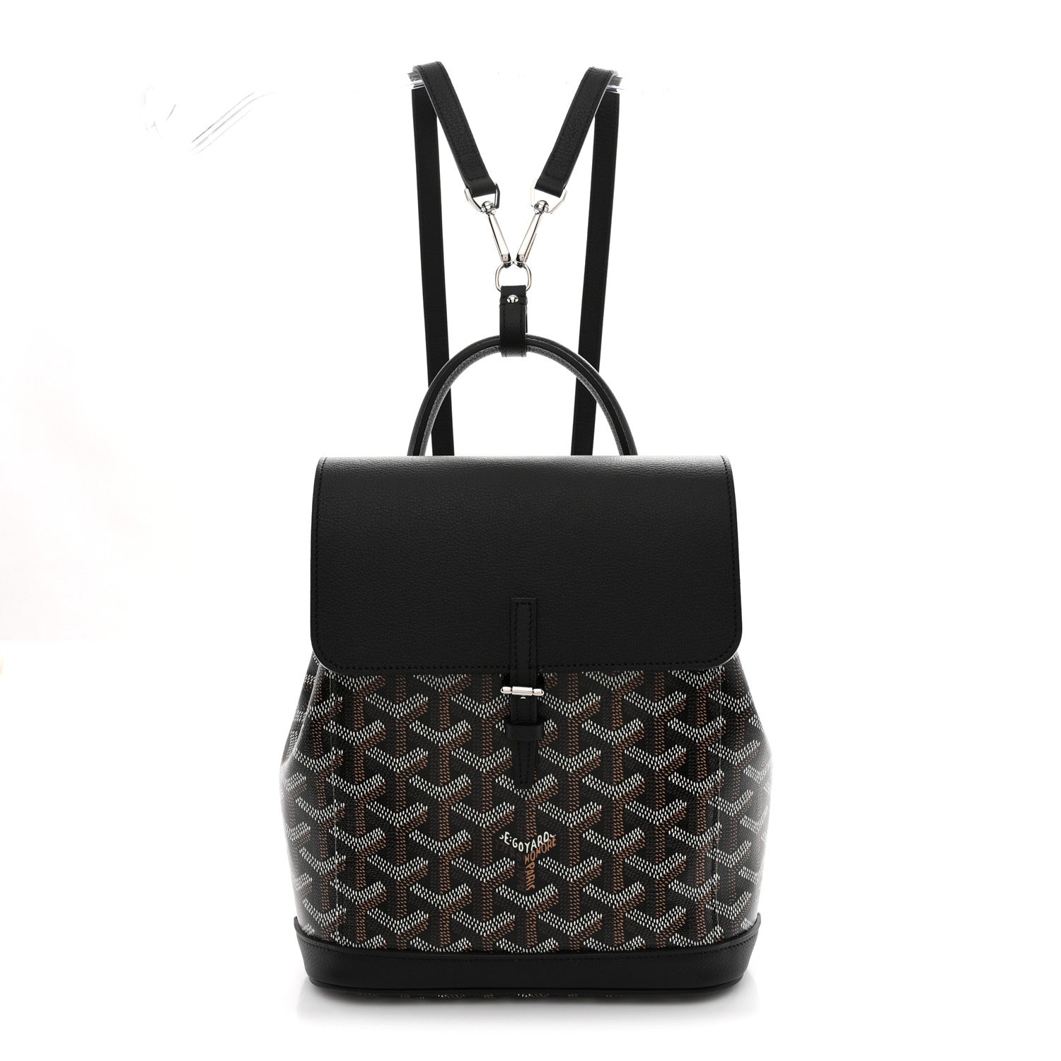 Goyardine Calfskin Mini Alpin Backpack Black