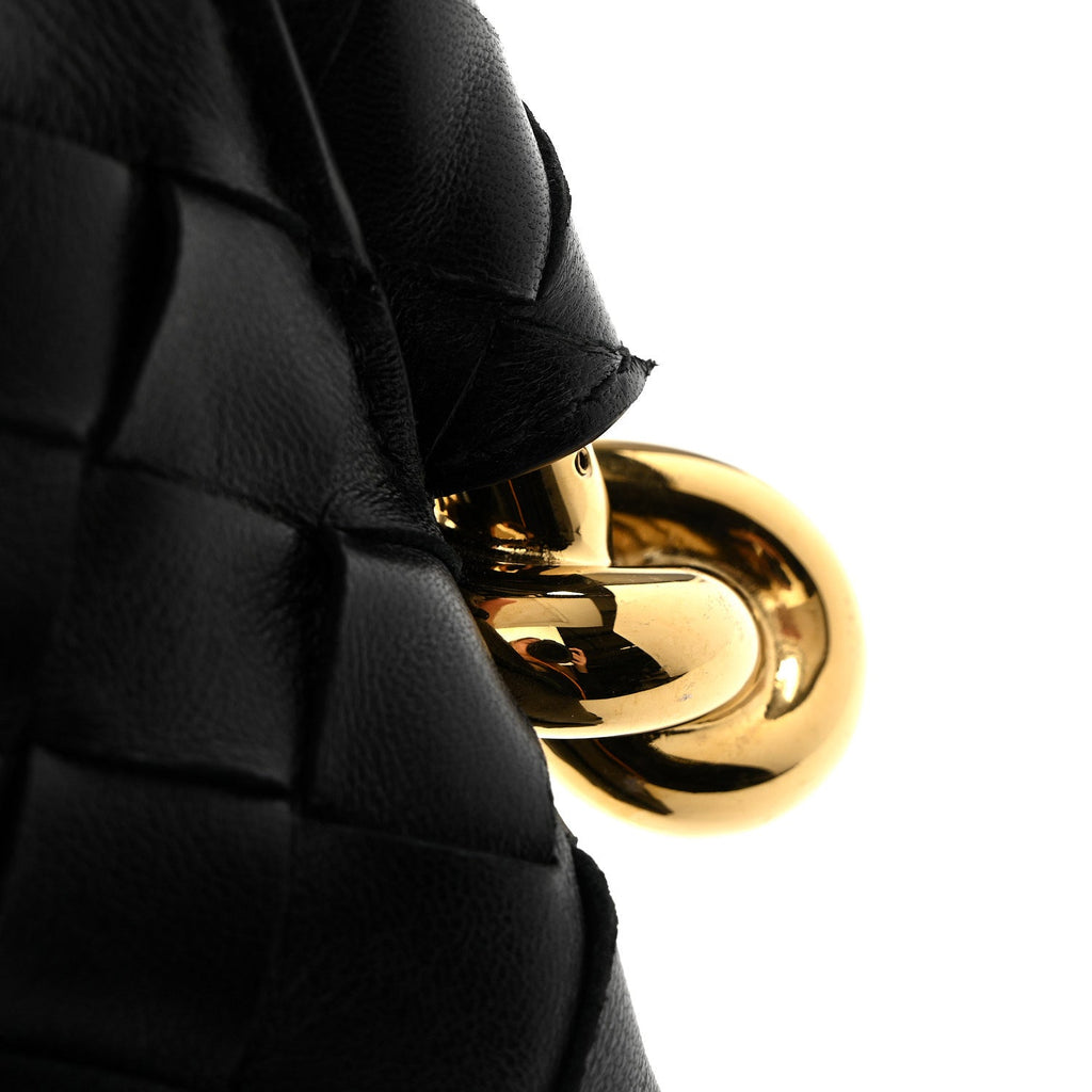 Nappa Intrecciato Mini Solstice Shoulder Bag Black