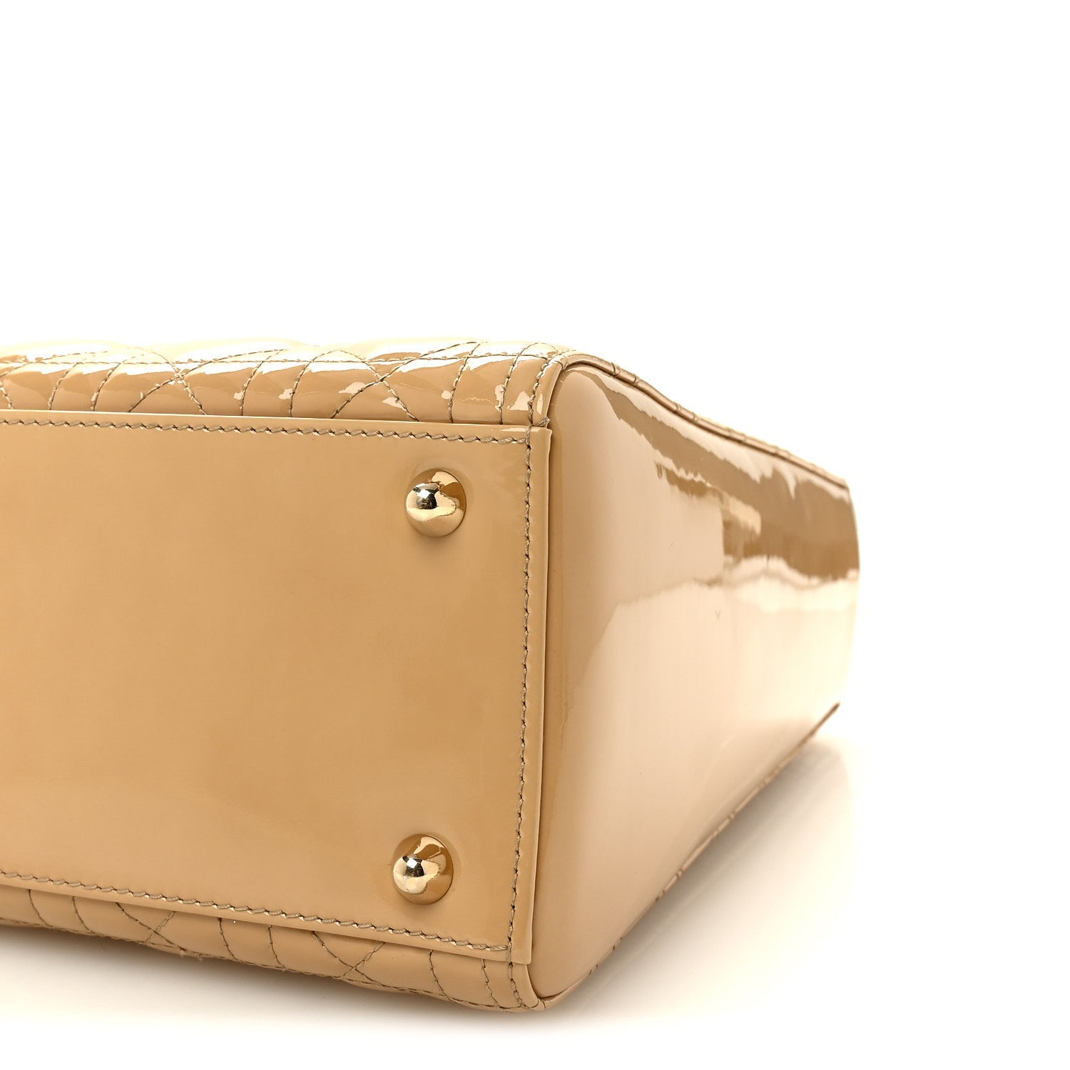 Patent Cannage Large Lady Dior Dark Beige