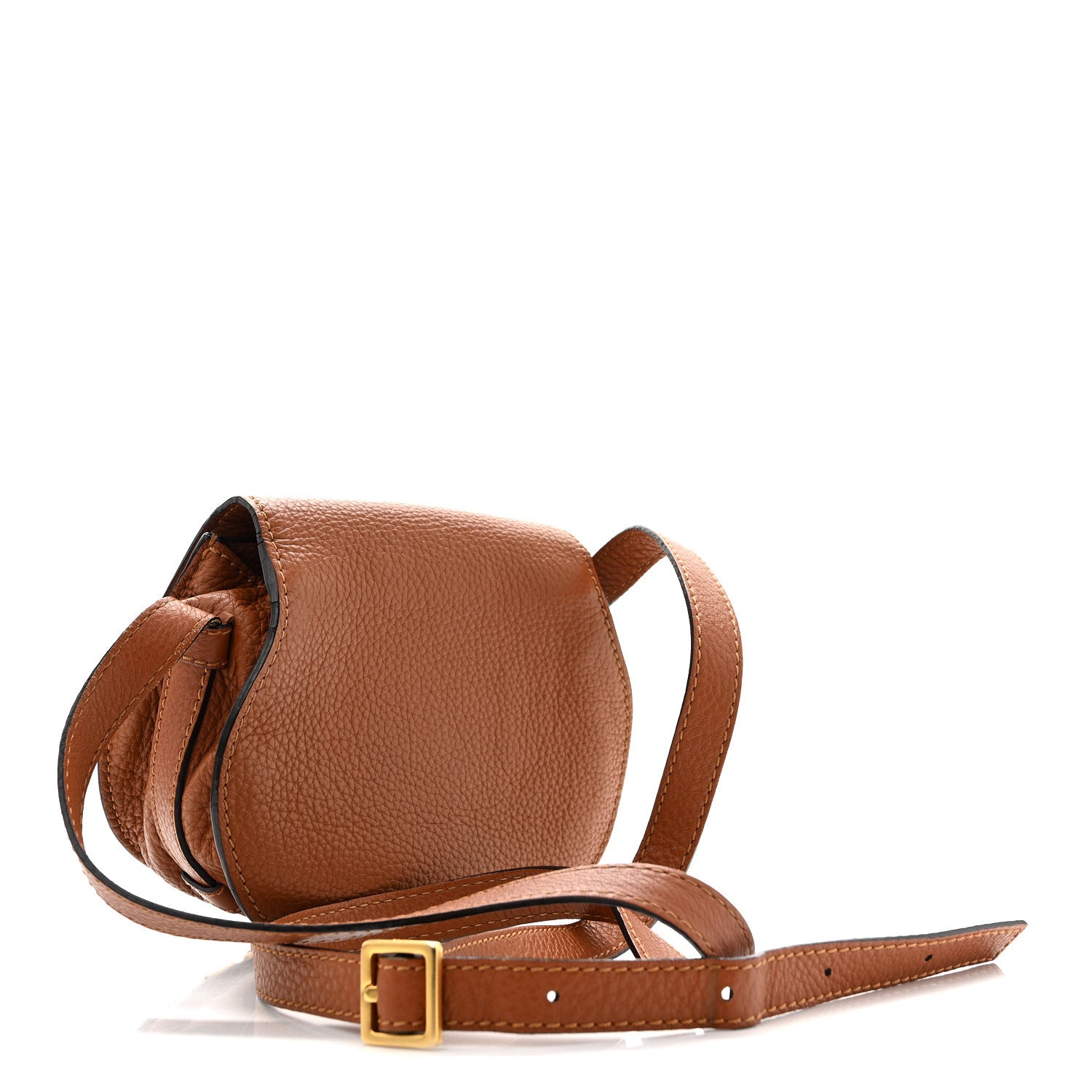 Calfskin Mini Marcie Round Crossbody Bag Tan