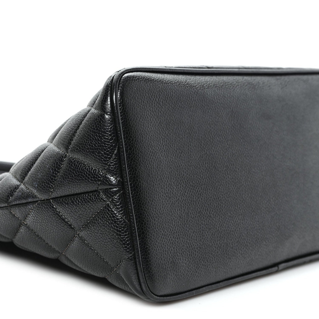 Caviar Quilted Medallion Tote Black