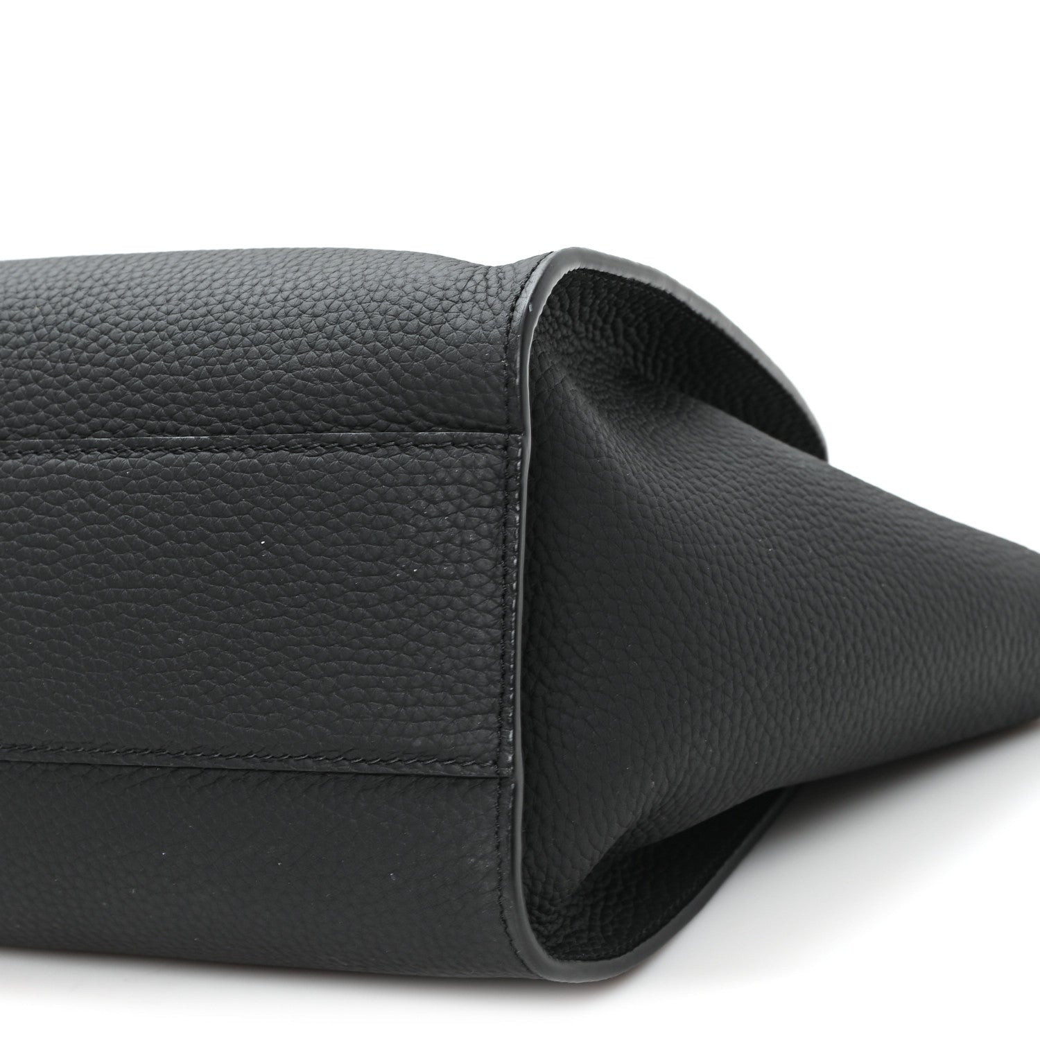 Grained Calfskin Marlo 12 Tote Bag Black