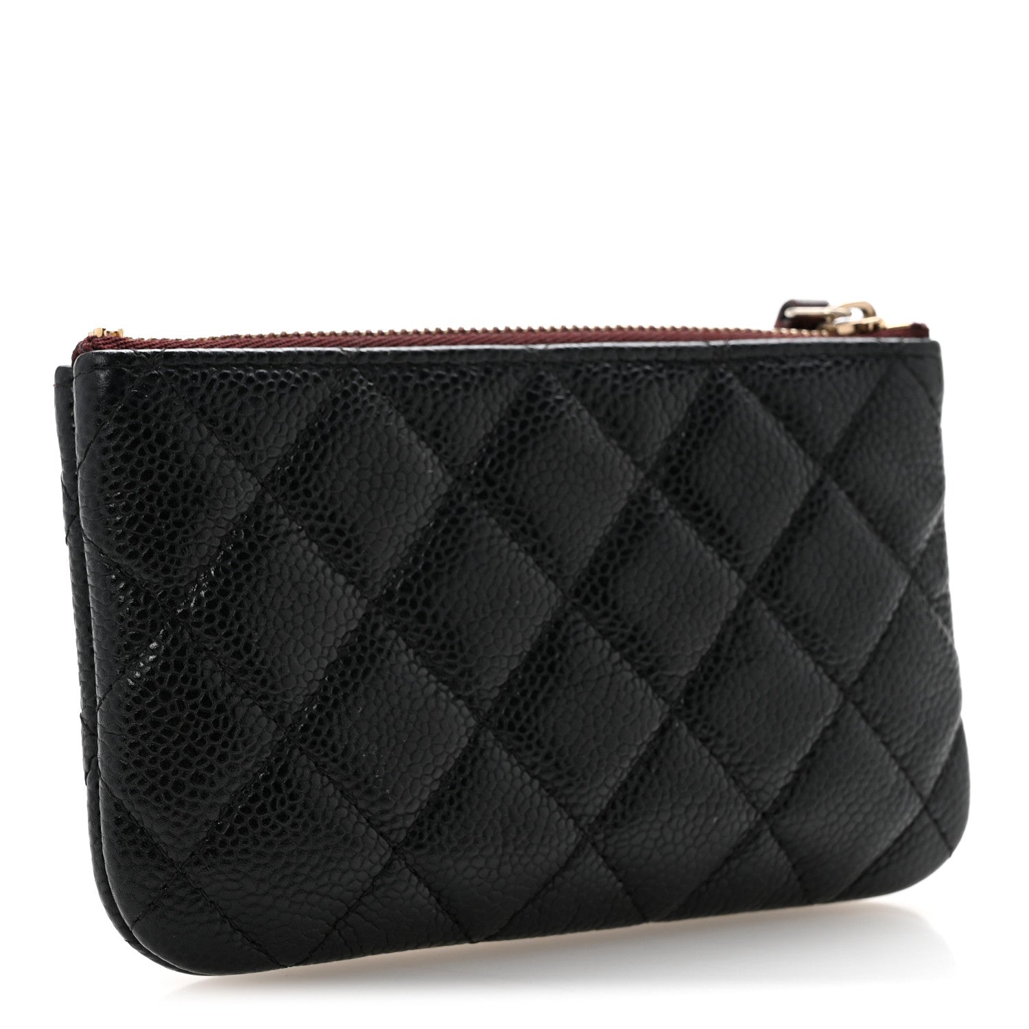 Caviar Quilted Small Cosmetic Case Black