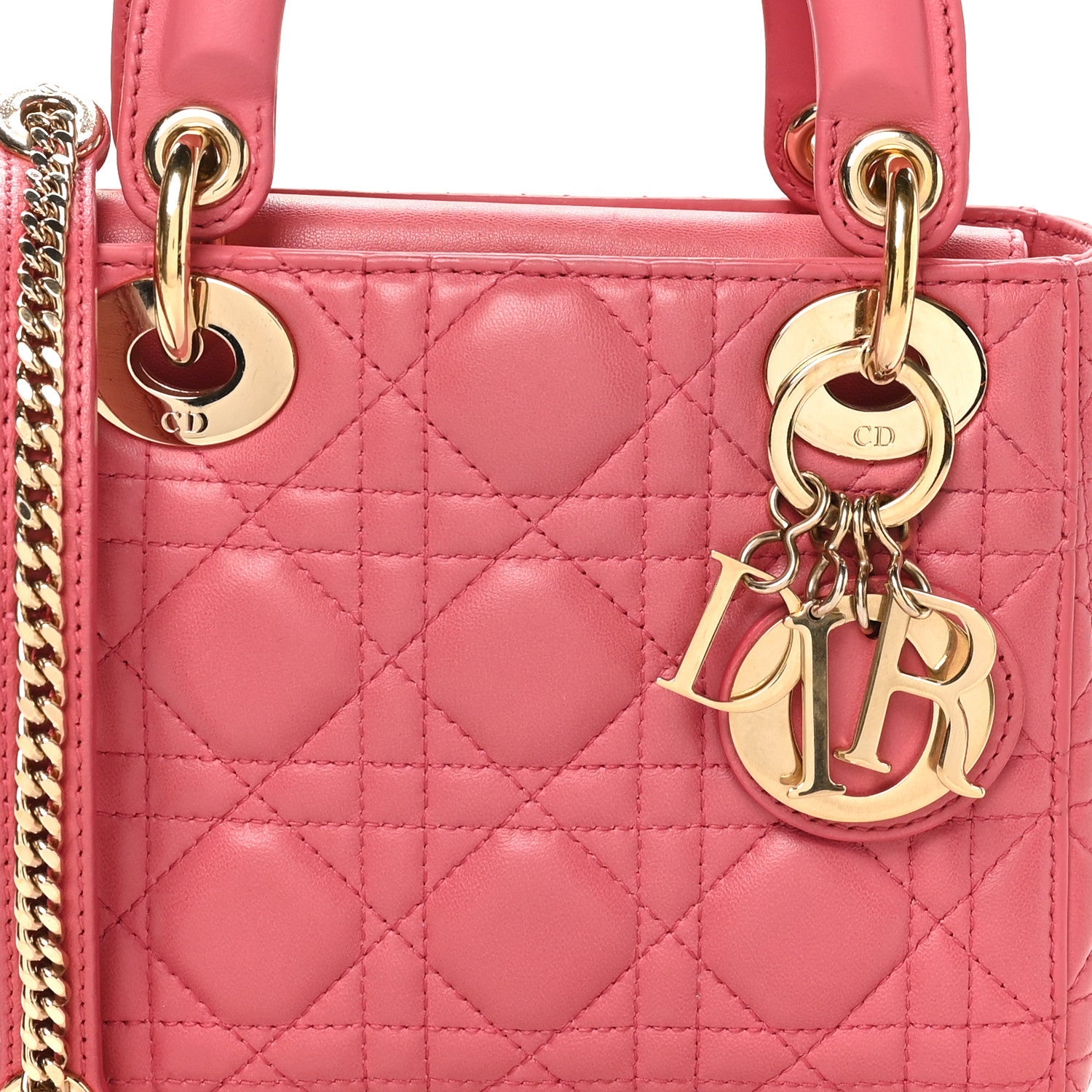 Lambskin Cannage Mini Lady Dior Pink Pink
