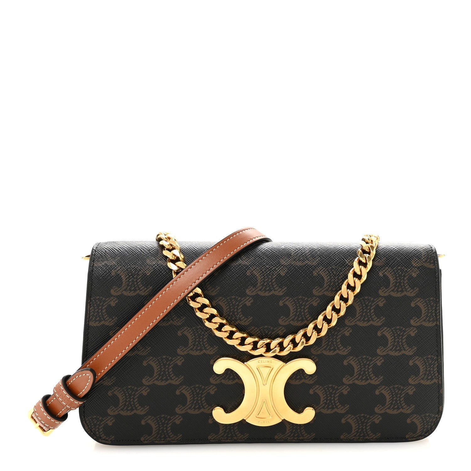 Triomphe Canvas Multipochette Tan