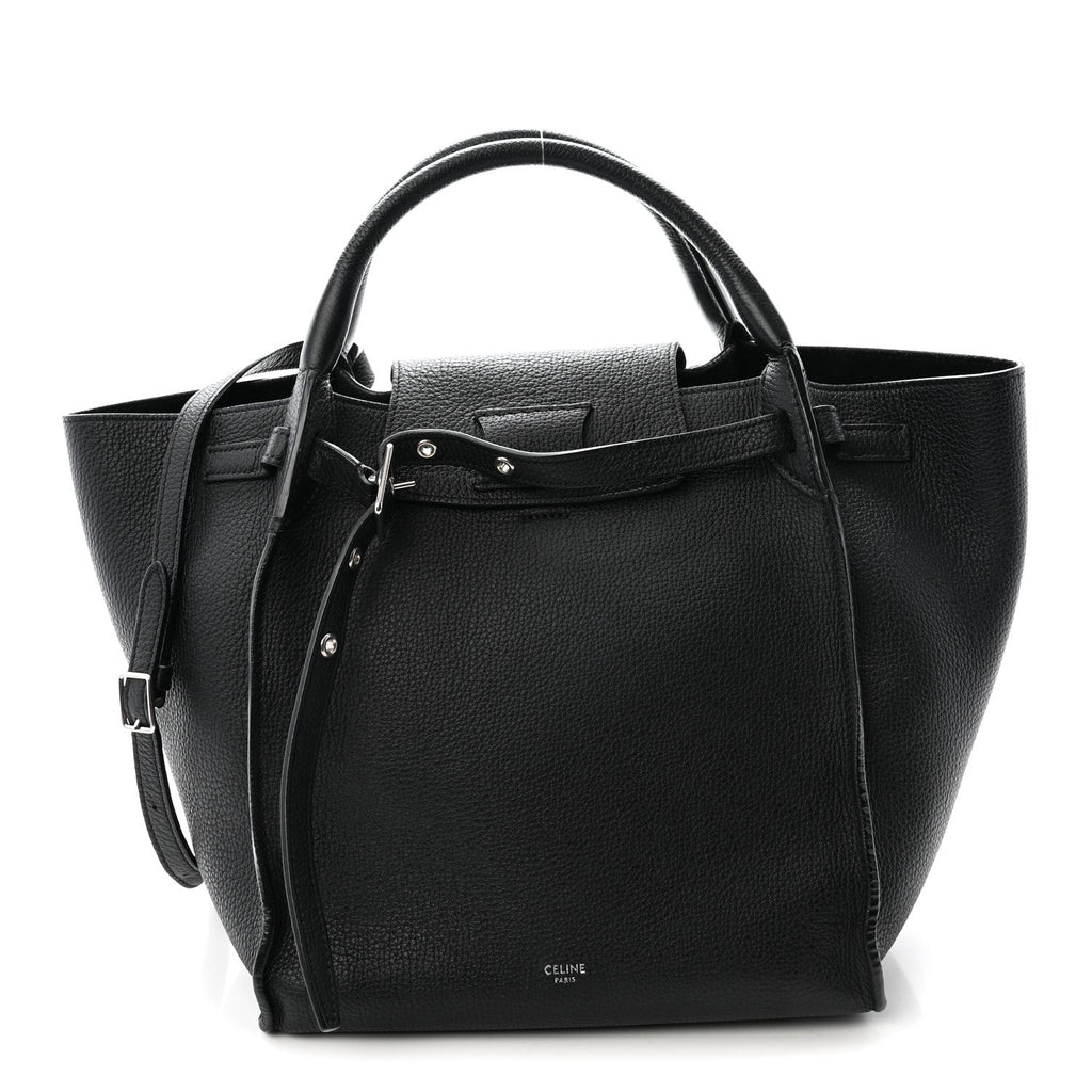 Supple Grained Calfskin Small Big Bag Black