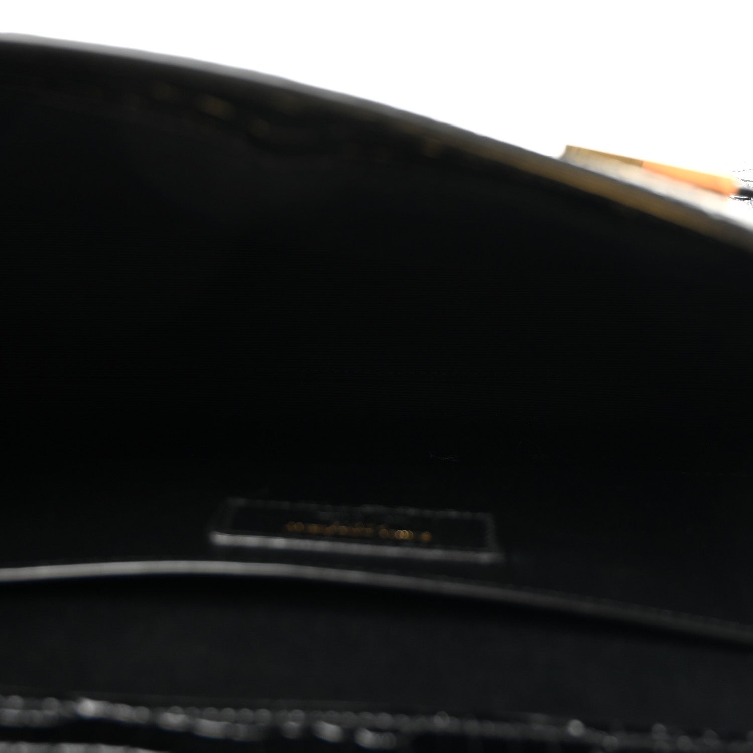 Shiny Calfskin Crocodile Embossed Manhattan Baguette Black