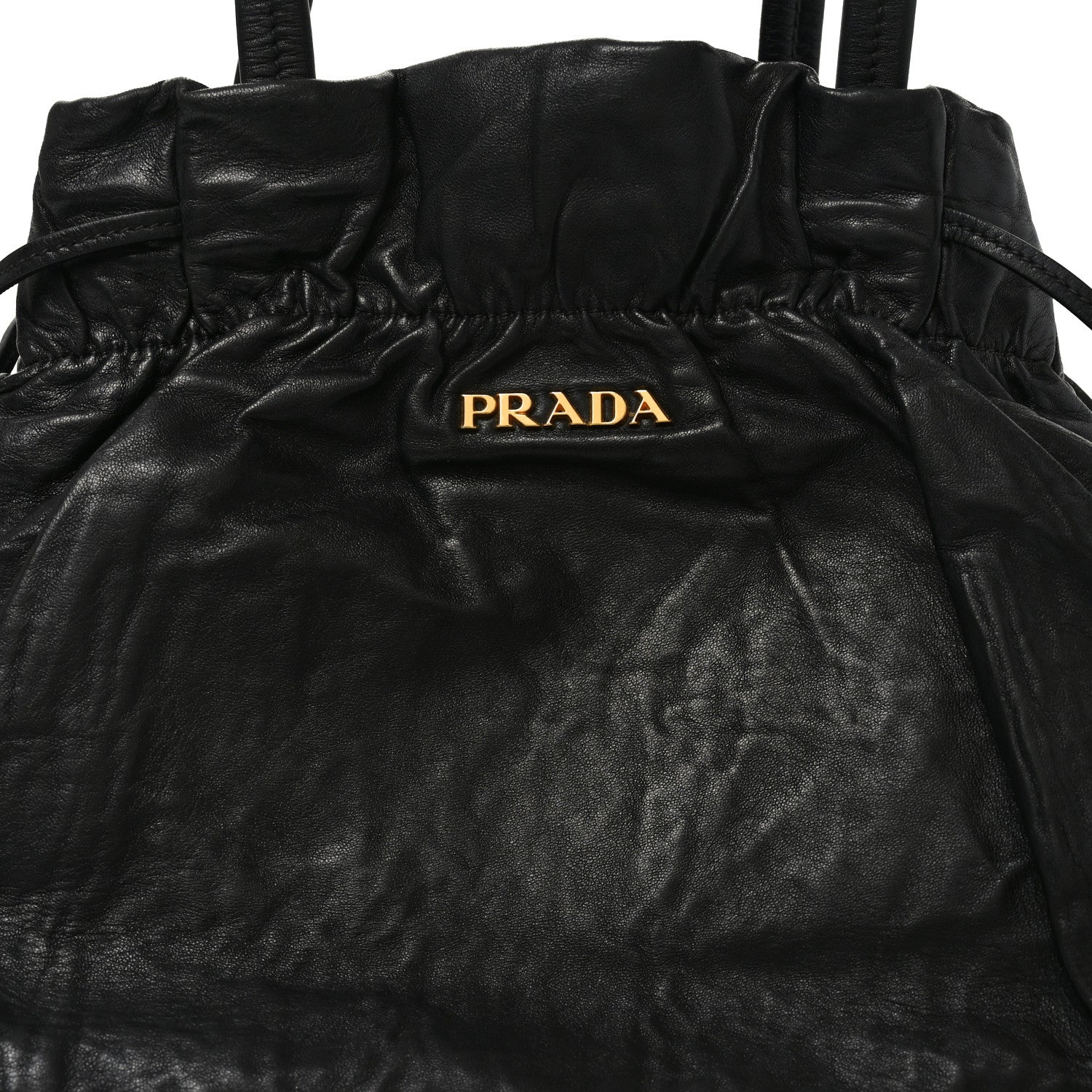 Nappa Antique Drawstring Tote Black