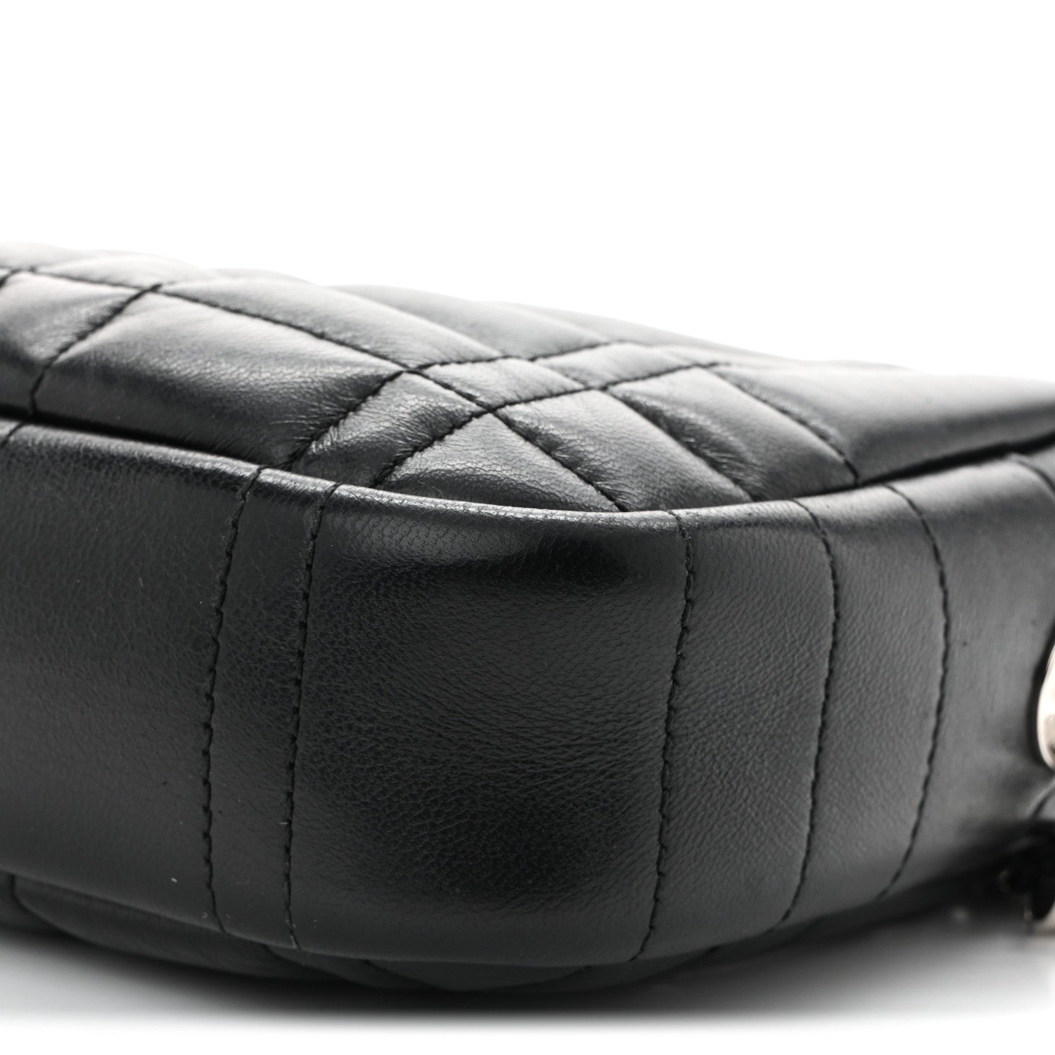 Calfskin Quilted Small Lola Camera Bag Black