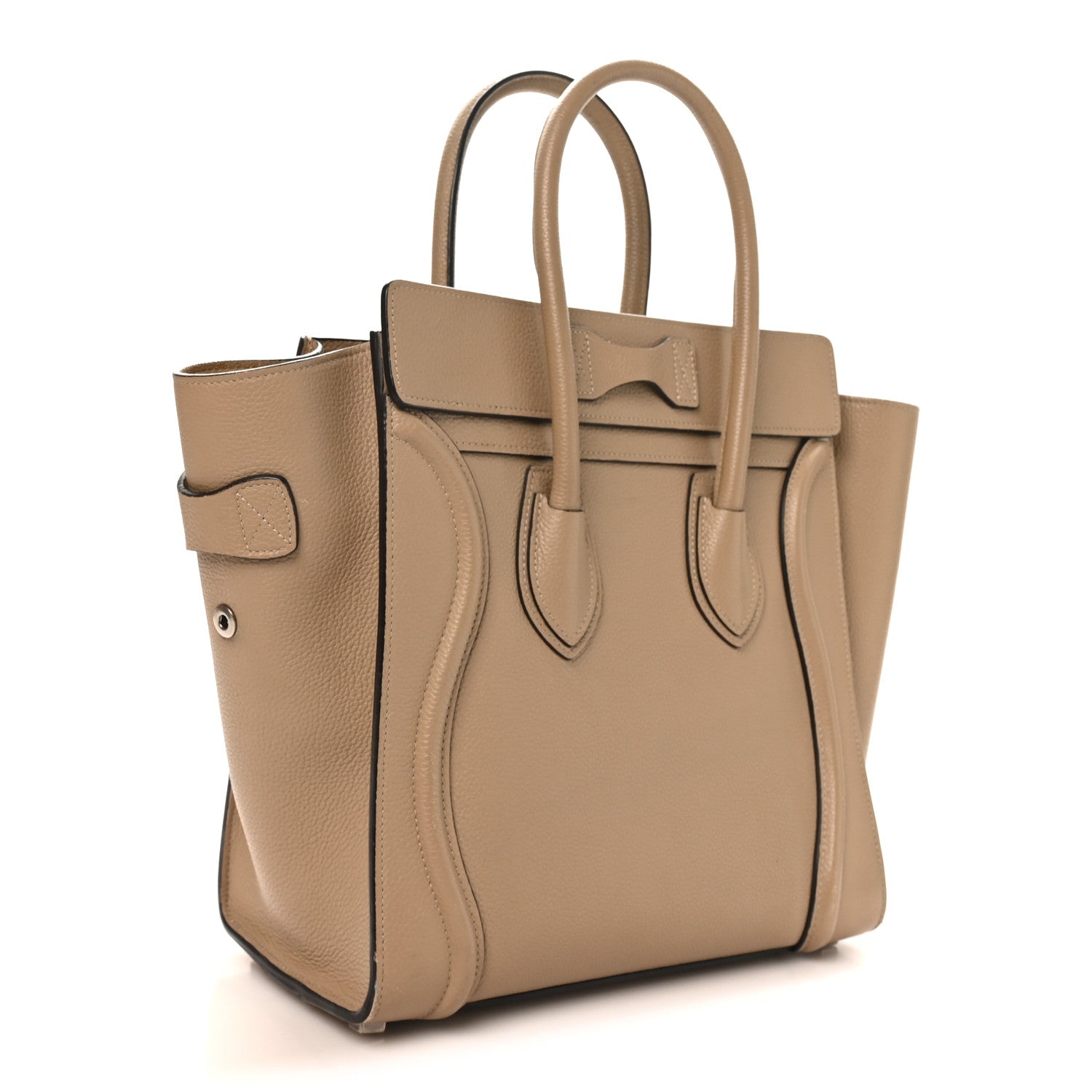 Drummed Calfskin Micro Luggage Dune
