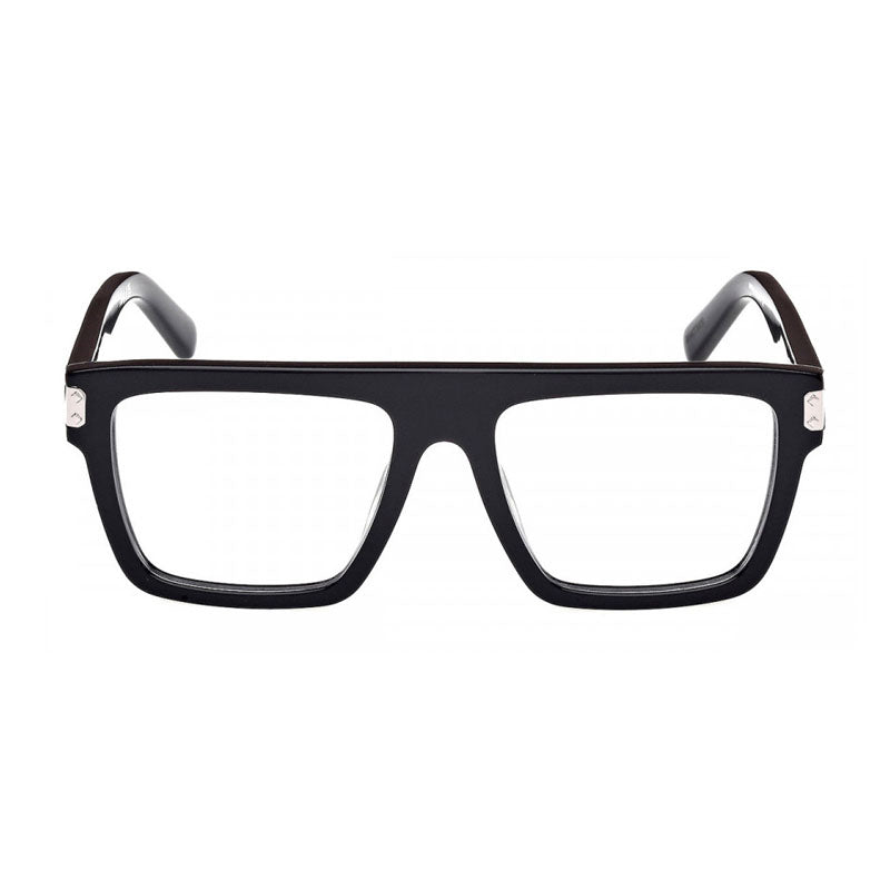 MCM Eyeglasses Square Full Rim, Shiny Black Frame and Clear Demo Lenses Lens MW5006001