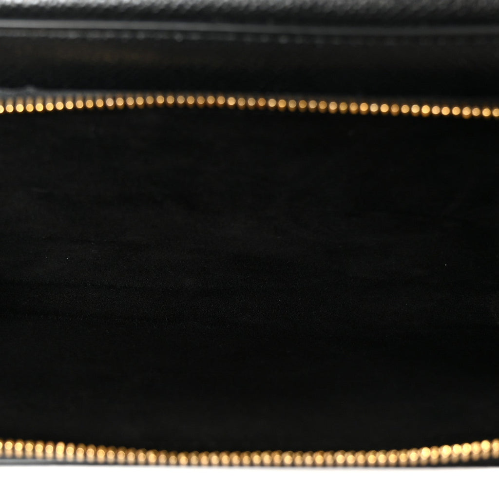 Grained Calfskin Caro Double Pouch Black