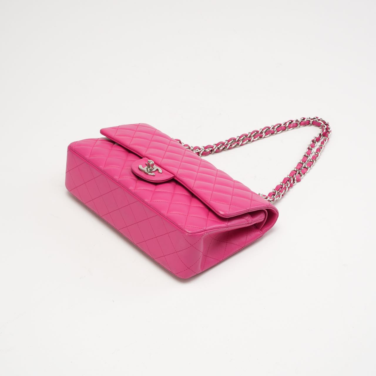 Chanel Pink Timeless Medium Double Flap Bag 2014