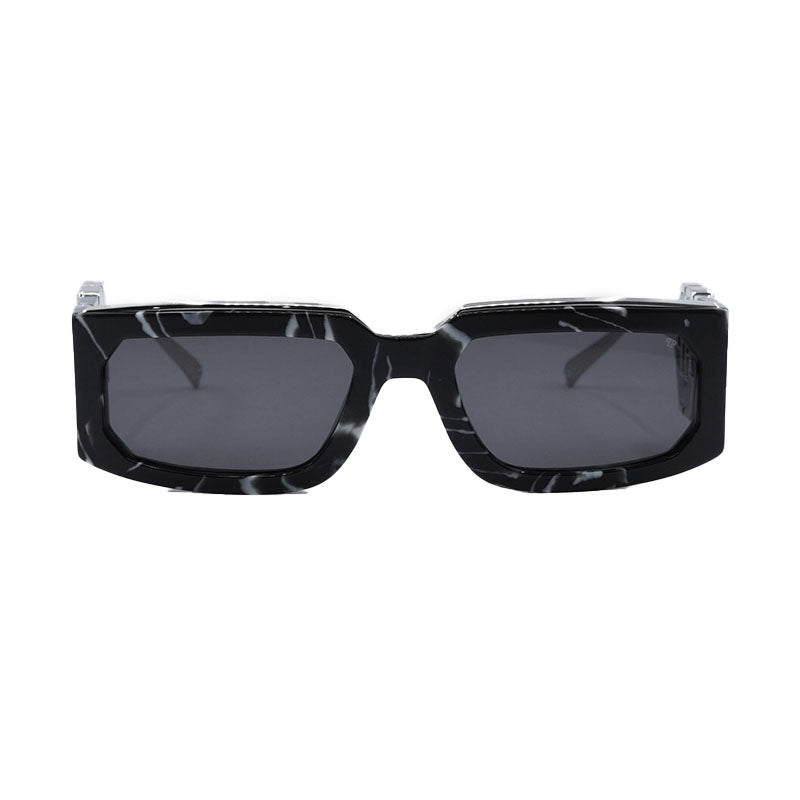 Philipp Plein Sunglasses Rectangle Full Rim, Polished Fuchsia/Silver Frame and Grey Lens SPP119M07BE