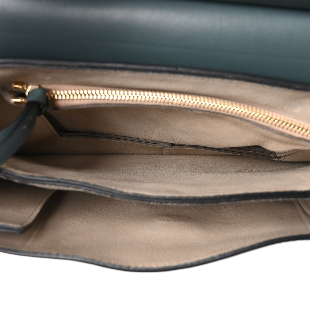 Suede Calfskin Medium Faye Shoulder Bag Cloudy Blue