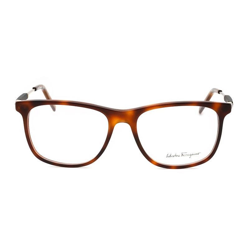 Salvatore Ferragamo Eyeglasses Square Full Rim, Havana Frame and Clear Demo Lenses Lens SF2926214