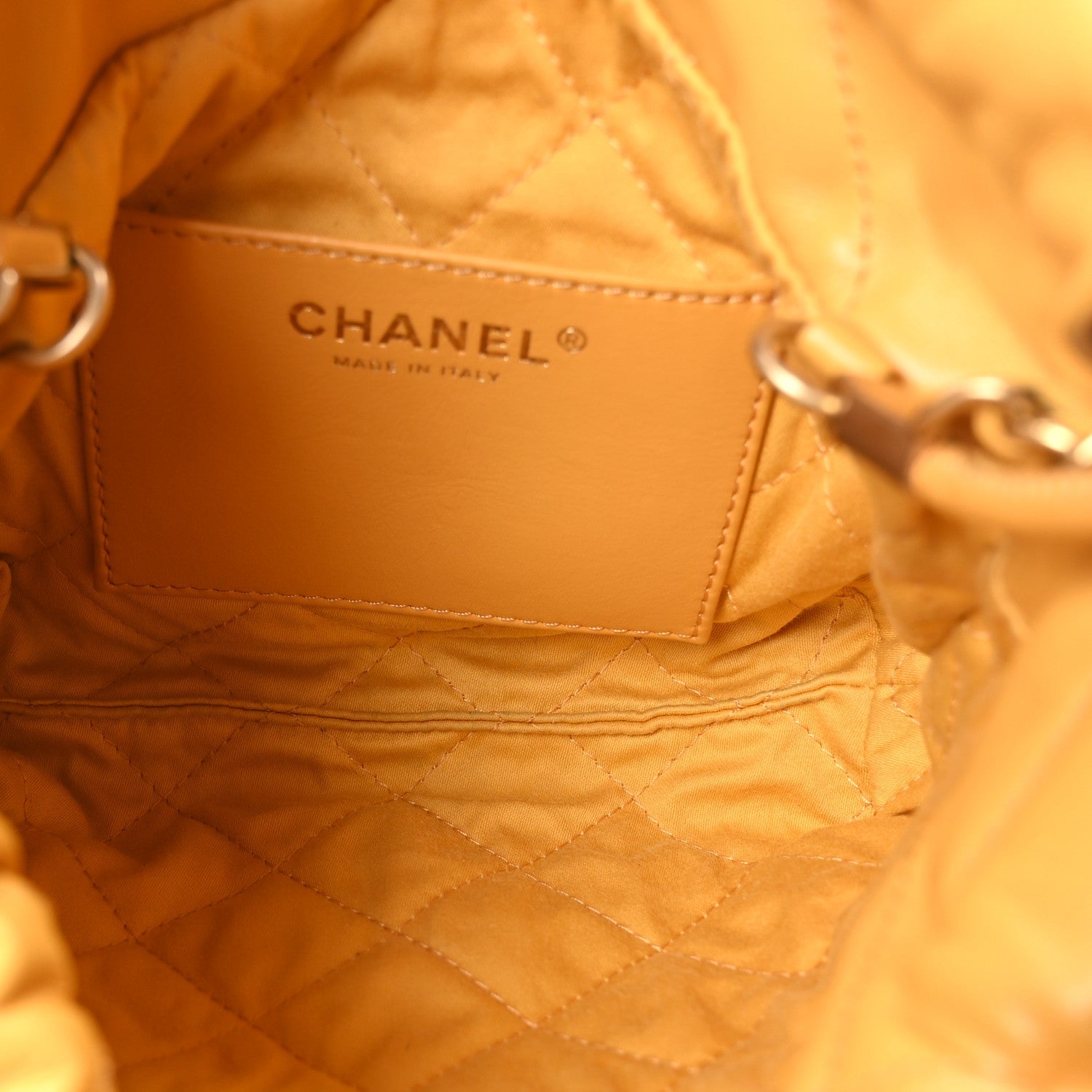 Shiny Calfskin Quilted Mini Chanel 22 Yellow