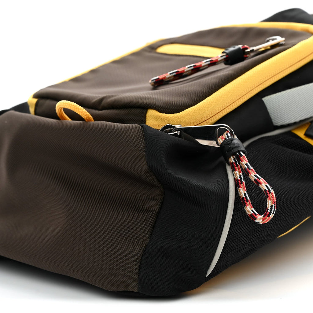 Nylon Leo Sling Bag Black Yellow Grey