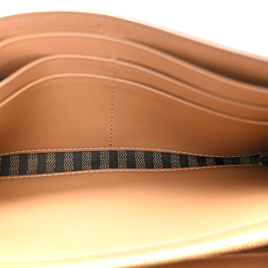 Fabric Jacquard FF 1974 Continental Wallet On Chain Tobacco Moro