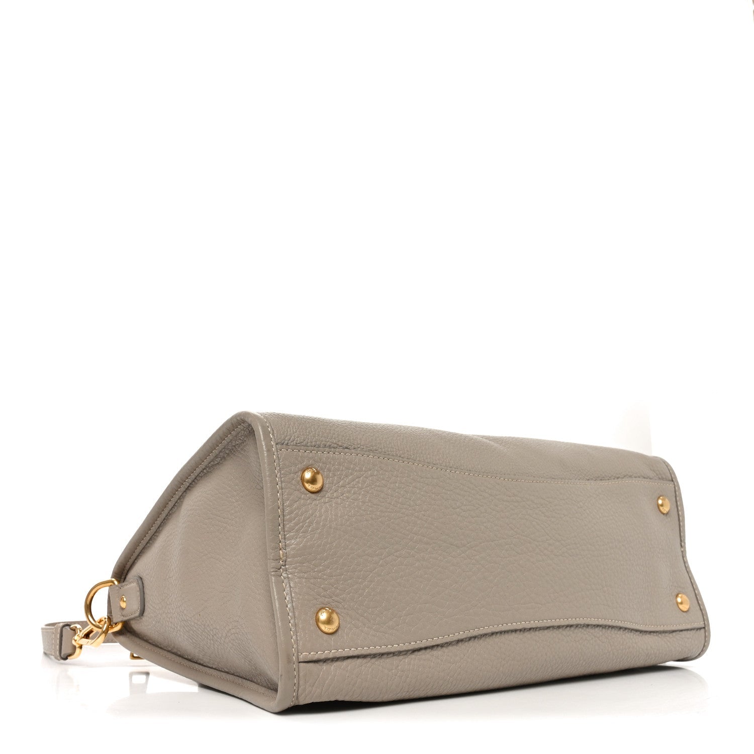 Vitello Daino Shopping Satchel Pomice