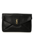 Grained Lambskin Cassandre Envelope Pouch Black