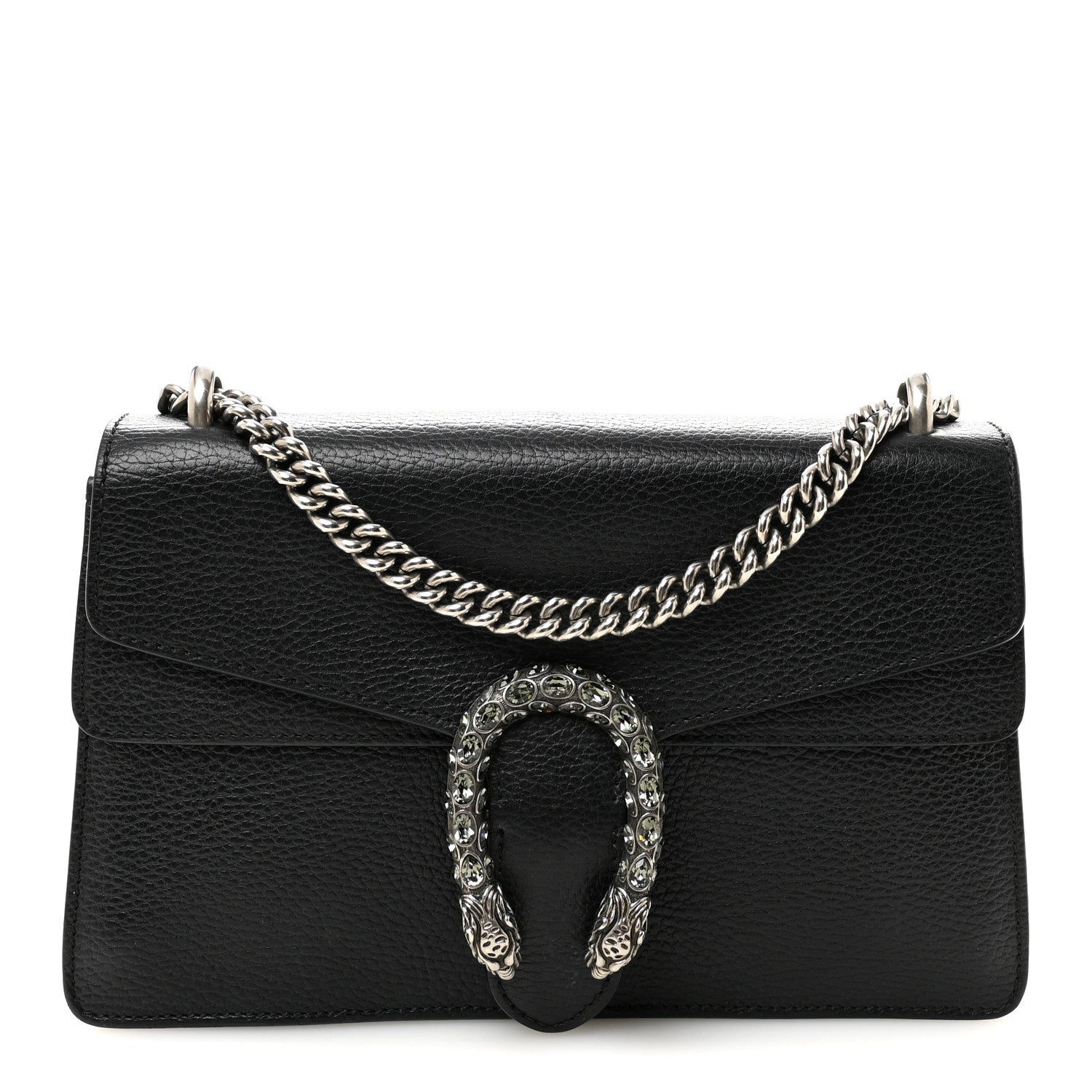 Pebbled Calfskin Small Dionysus Shoulder Bag Black