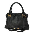 Calfskin Medium Marcie Satchel Black