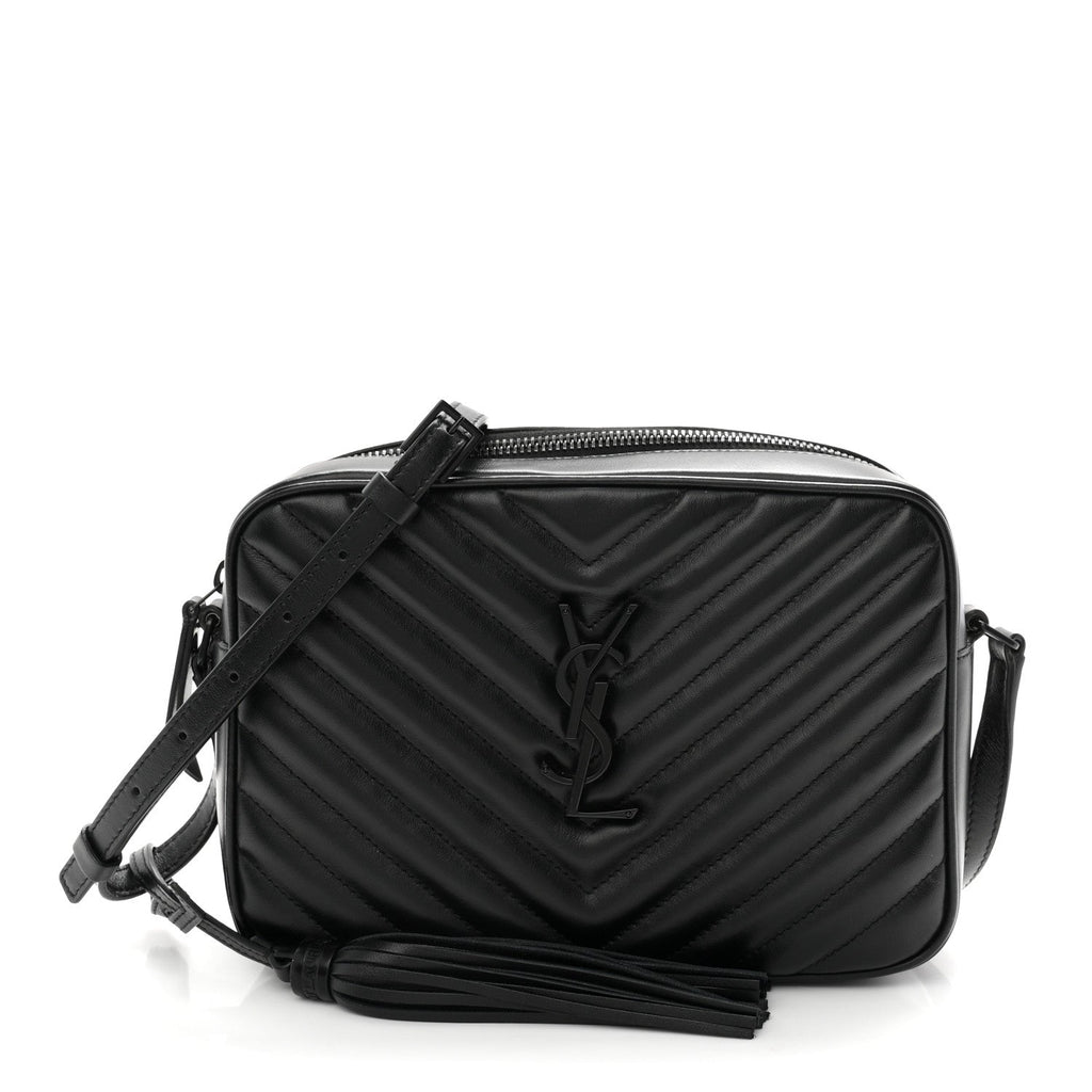 Calfskin Matelasse Monogram Monochrome Lou Camera Bag Black