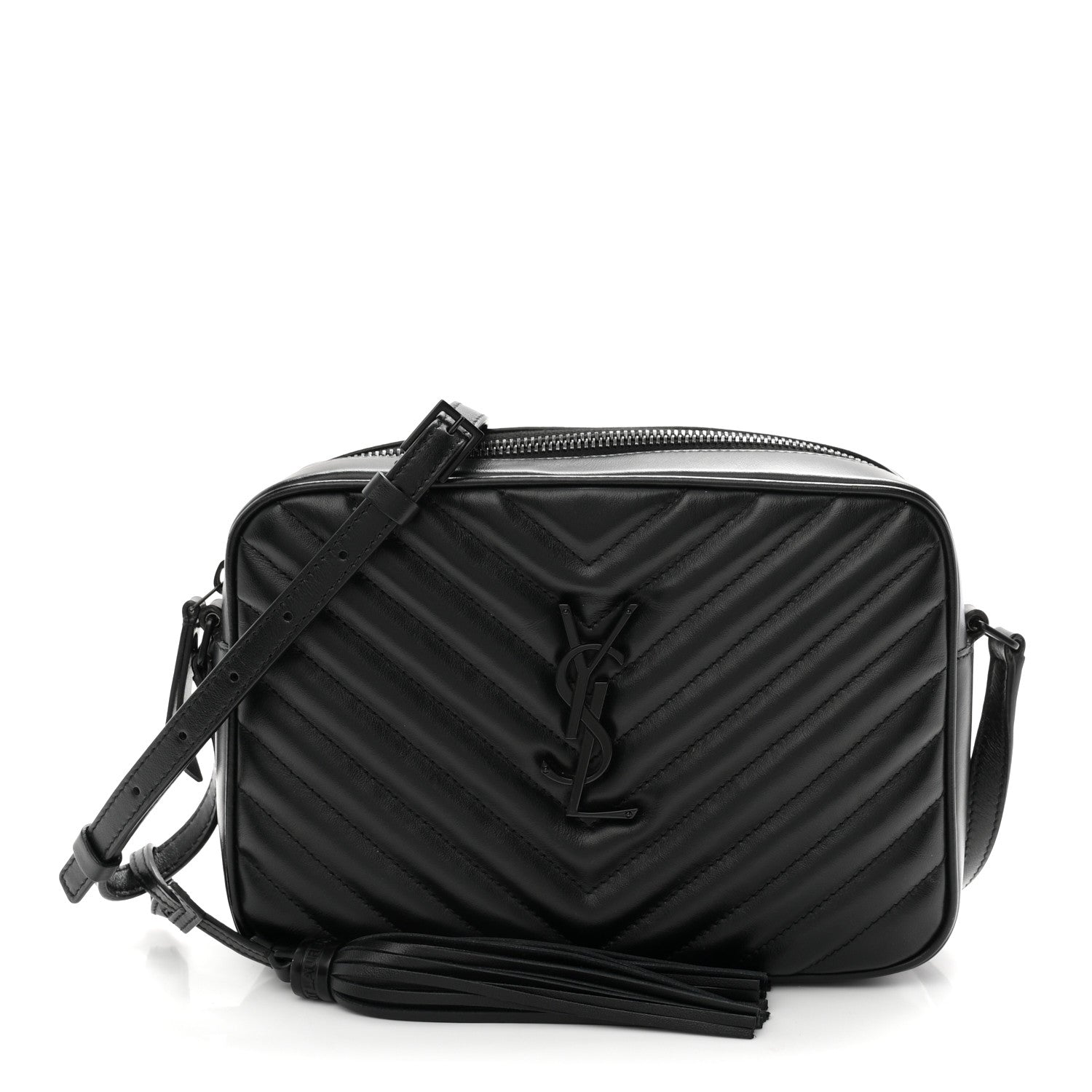 Calfskin Matelasse Monogram Monochrome Lou Camera Bag Black