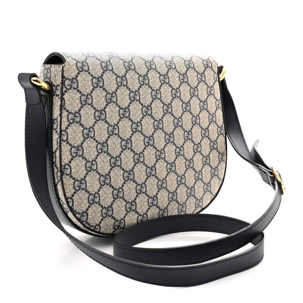 GG Supreme Monogram Small Messenger Shoulder Bag Beige Blue Navy