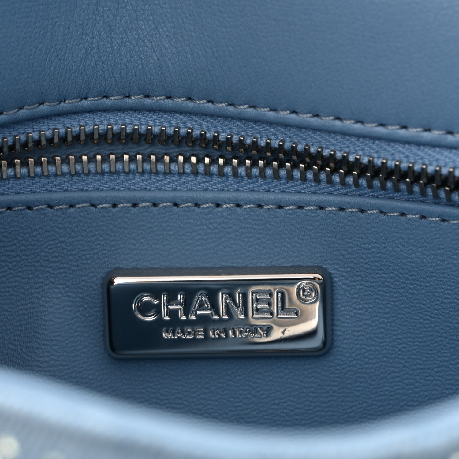 Denim Strass Evening Flap Bag Blue