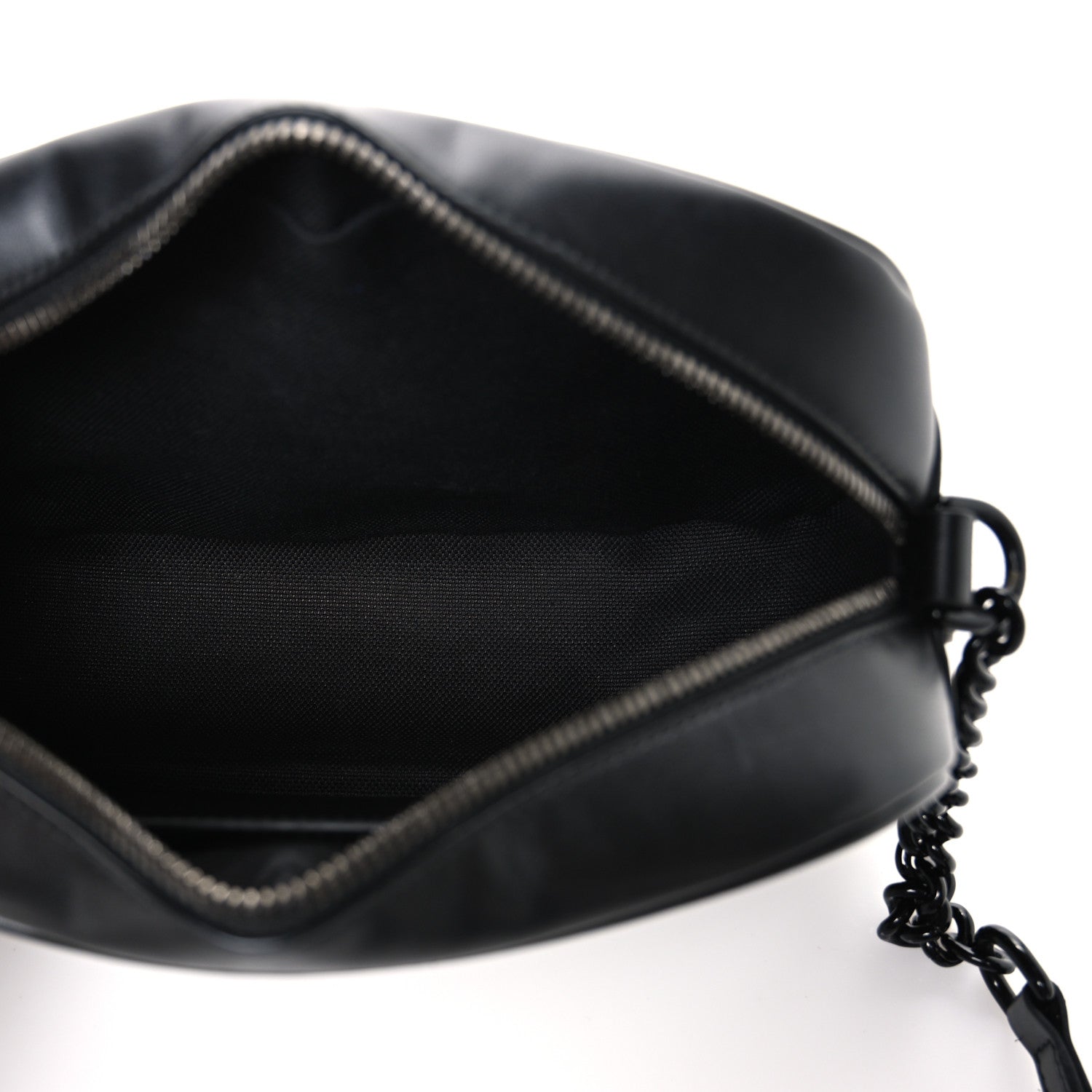 Calfskin Matelasse Monochrome Small GG Marmont Chain Shoulder Bag Black