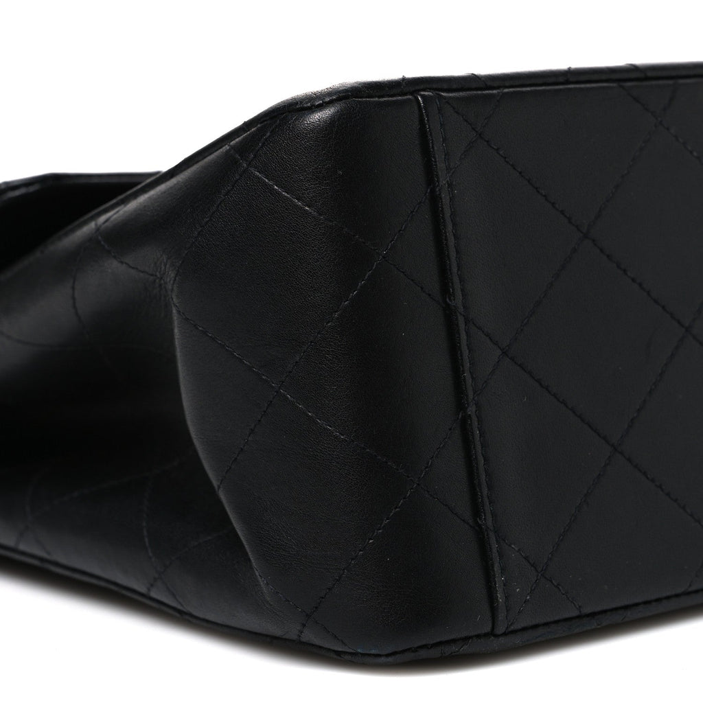 Lambskin Quilted XL Jumbo Single Flap Black