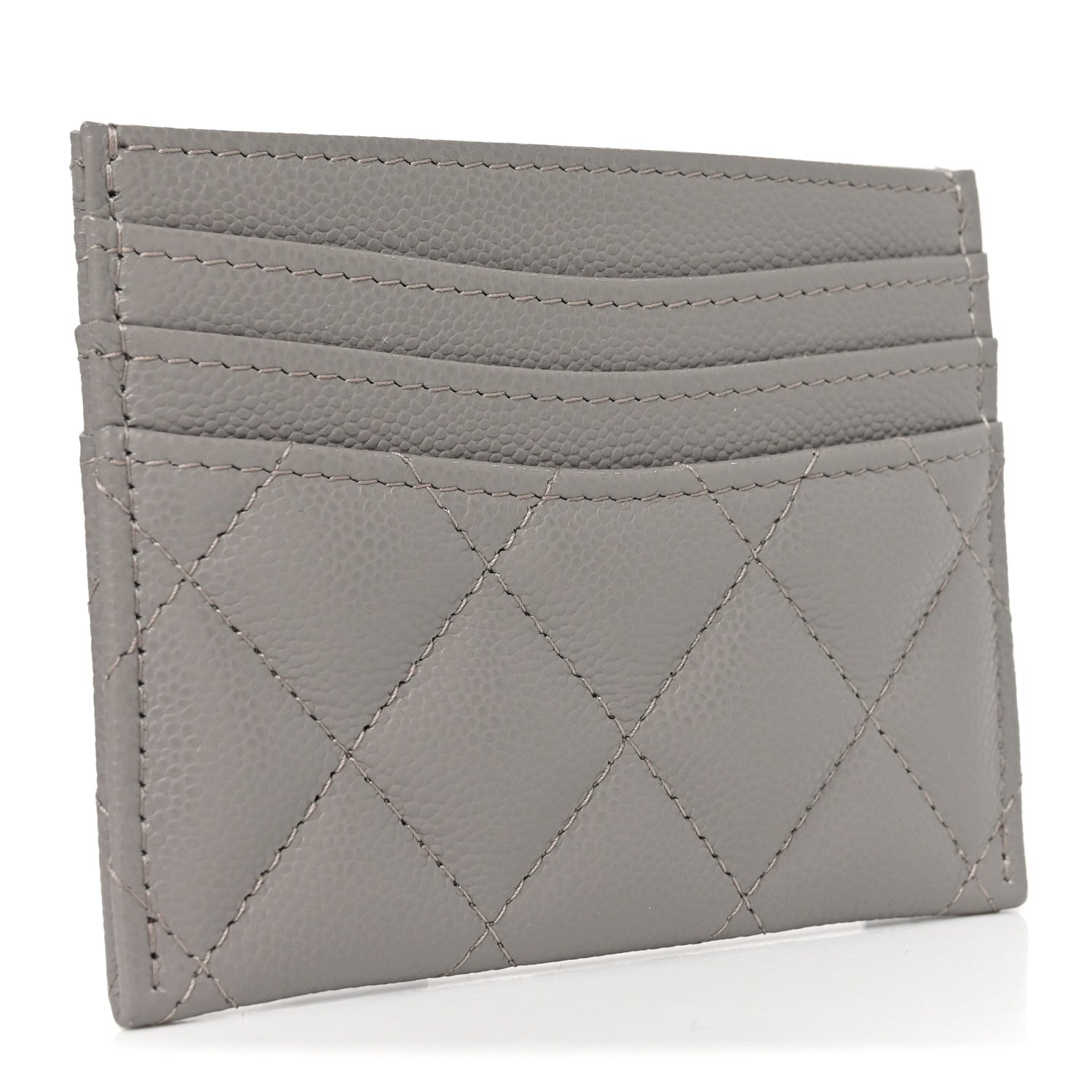 Caviar Quilted Multi Card Holder Dark Grey