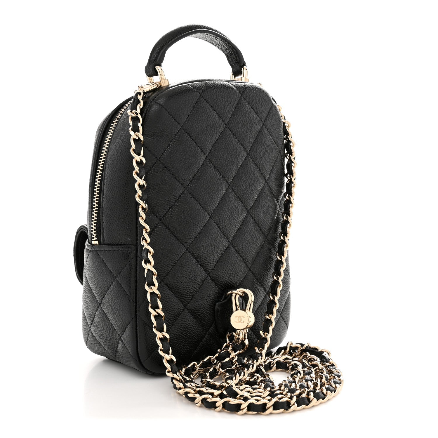 Caviar Quilted CC Mini Classic Backpack Black