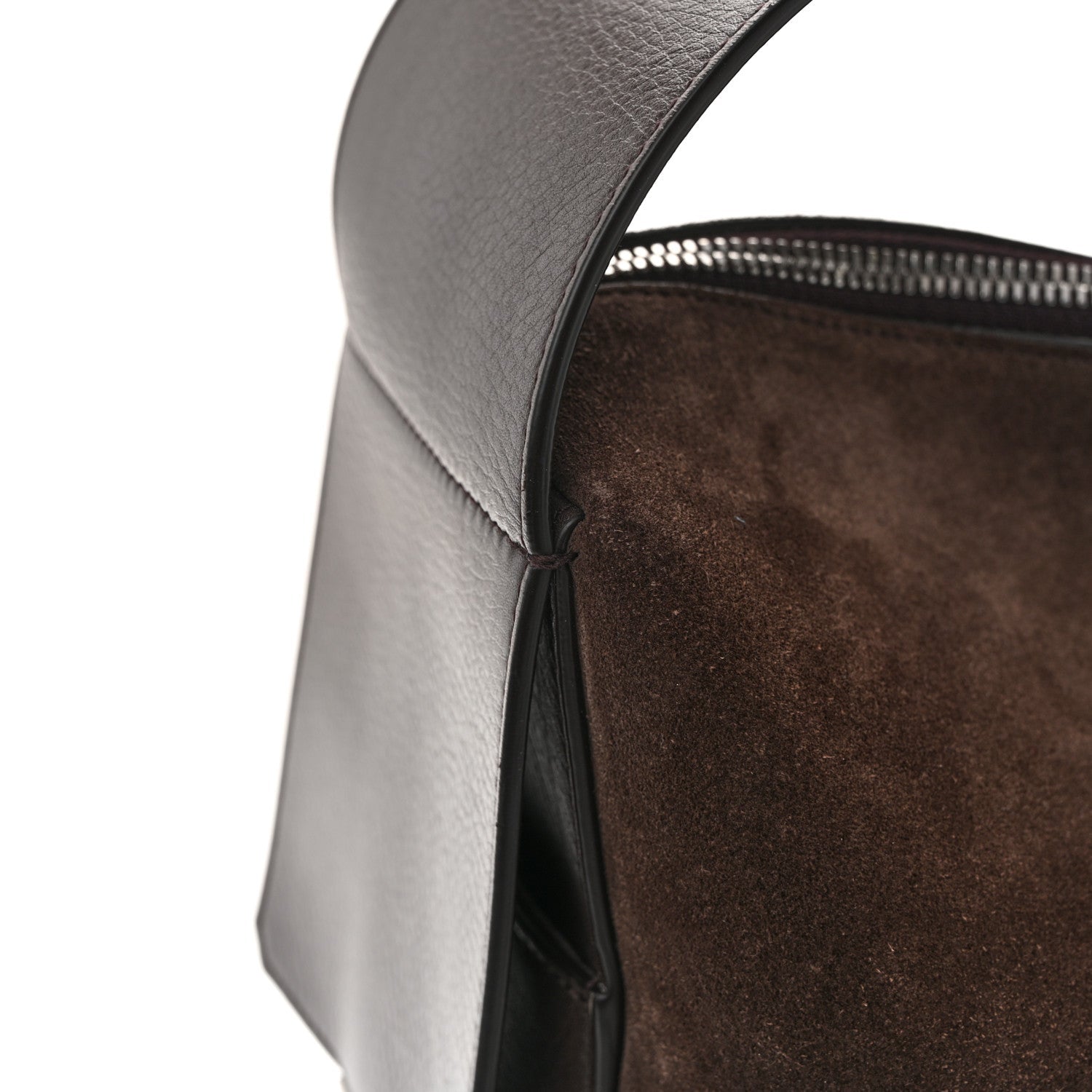 Suede Calfskin Gancini Twins Slouchy Crossbody Bag Brown