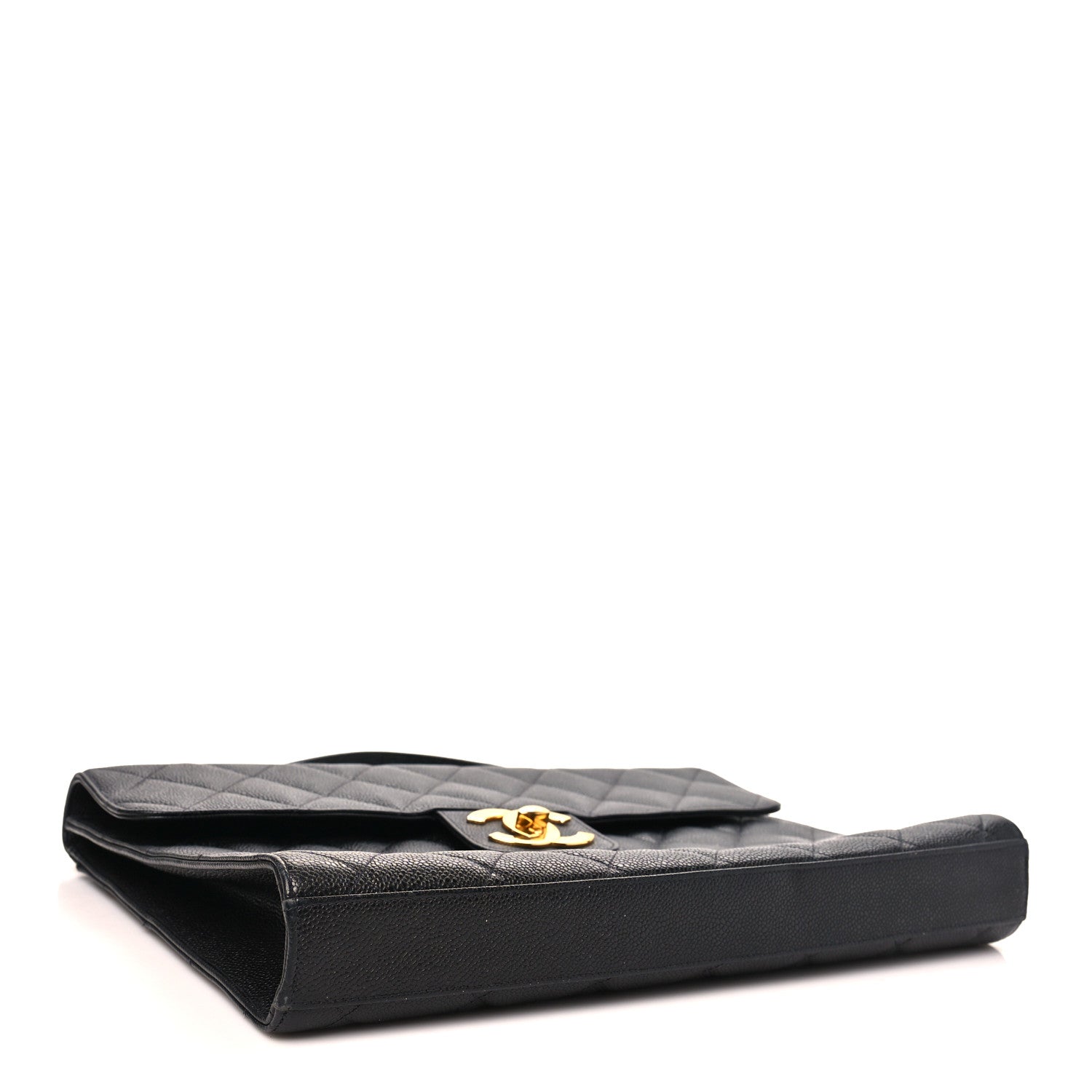 Caviar Quilted Briefcase Laptop Bag Black