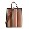 E-Canvas Stripe Small Portrait Tote Bag Archive Beige