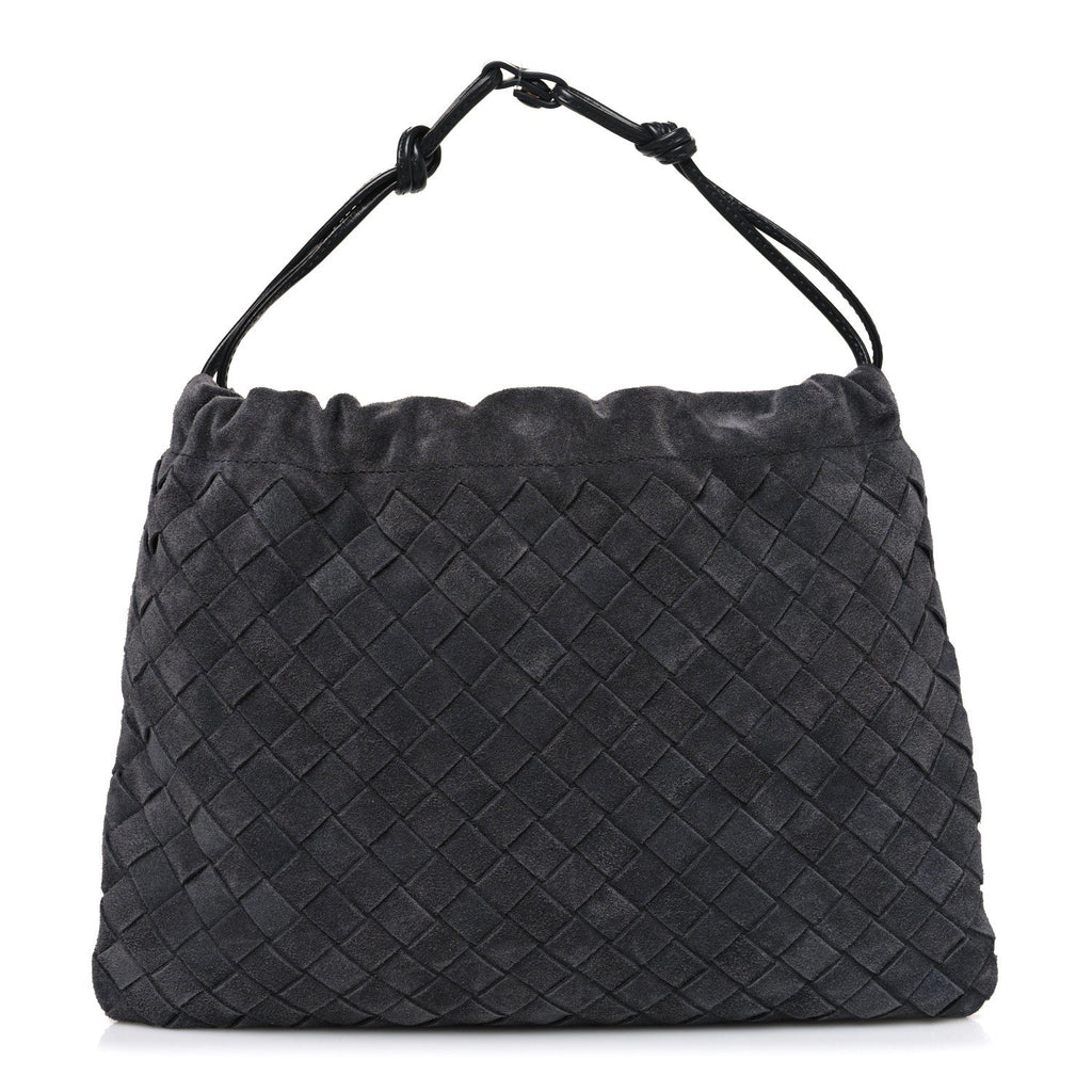Suede Calfskin Intrecciato Medium Dustbag Grey