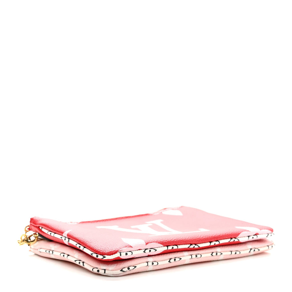 Monogram Giant Double Zip Pochette Rouge