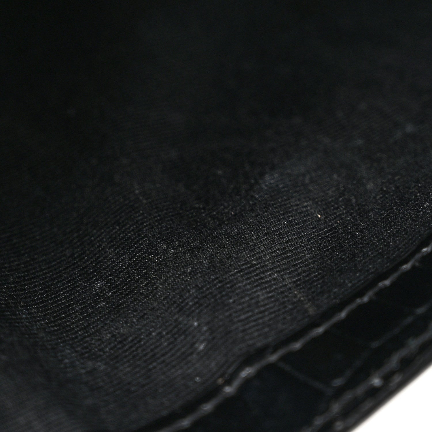 Calfskin Crocodile Embossed Uptown Monogram Clutch Black