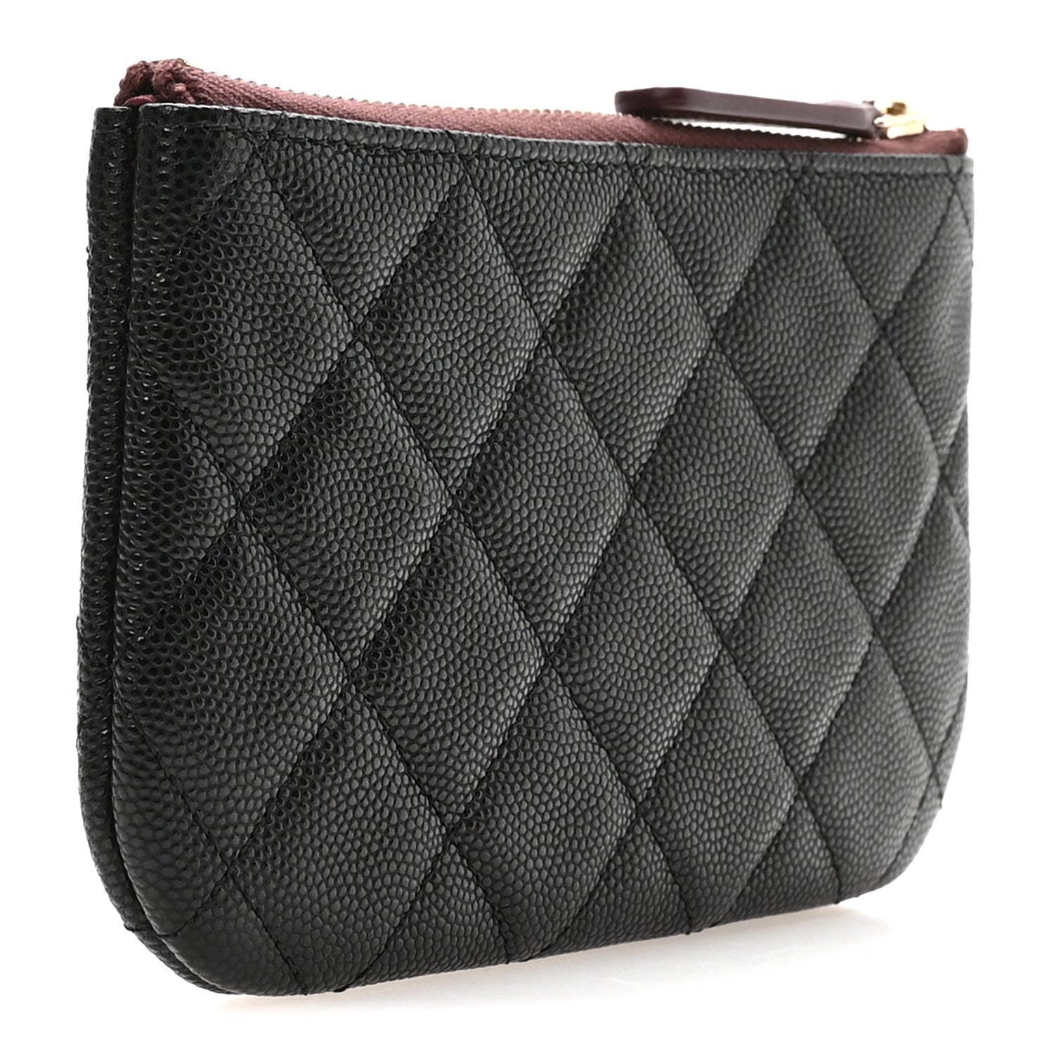 Caviar Quilted Small Cosmetic Case Black