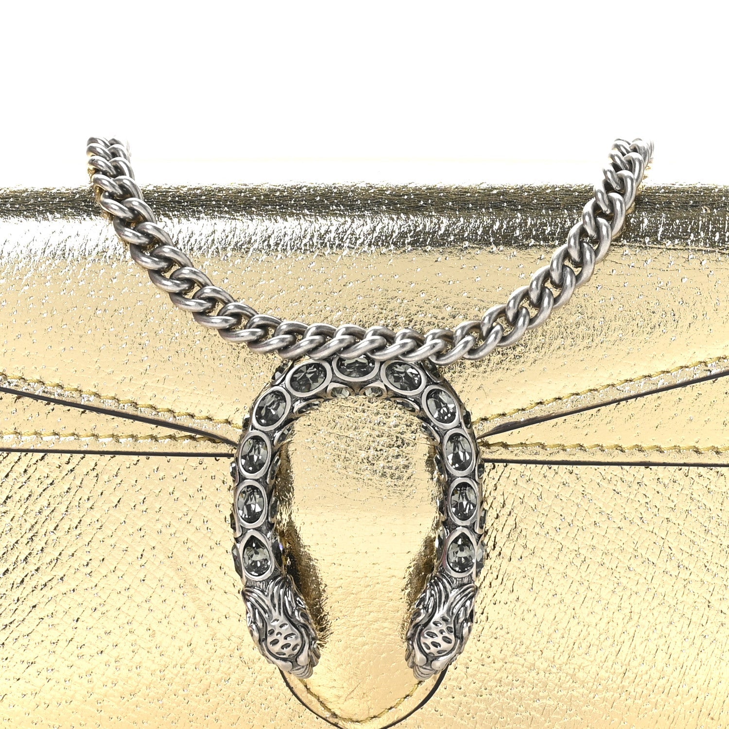 Metallic Calfskin Super Mini Dionysus Shoulder Bag Gold