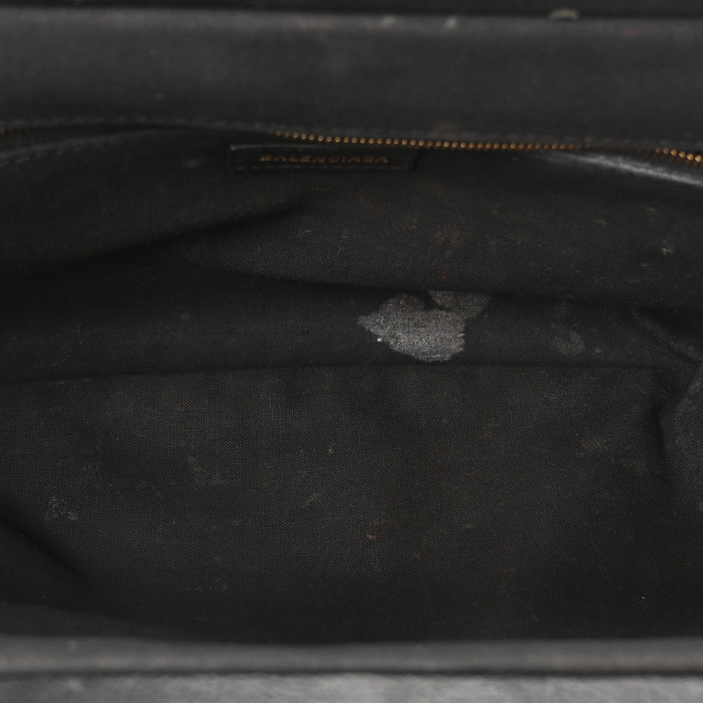 Grained Calfskin Logo XL Cloud Clutch Black
